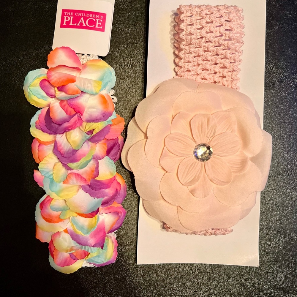 The Children's Place Pink and Multicolor Flower Headbands